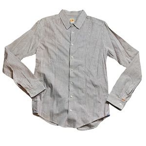 BOSS ORANGE HUGO BOSS Casual Button Down Striped Long Sleeve Cotton Wool Shirt L